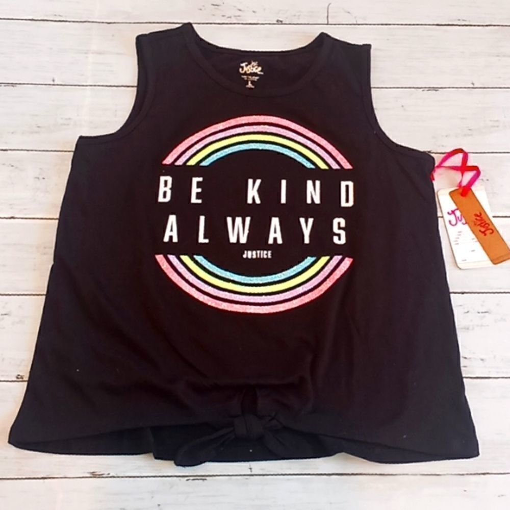 Justice Girks Be Kind Always Knot Front Tank Top